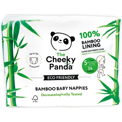 Cheeky Panda Baby Nappies, Size 5 12-16kg, Pack of 144