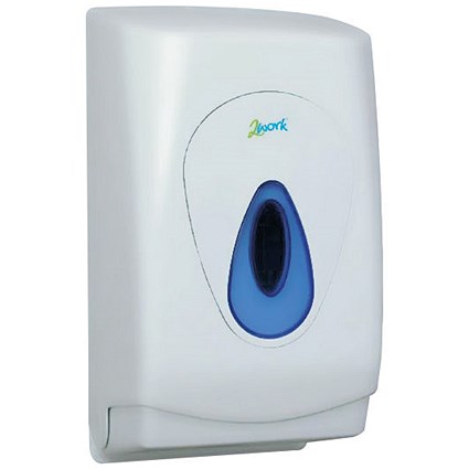 2Work Bulk Pack Toilet Tissue Dispenser, White