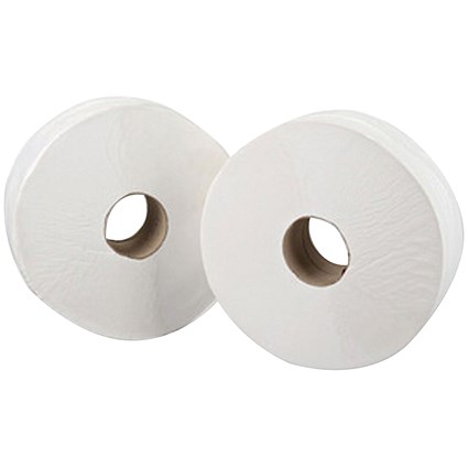 Maxima Mini Jumbo Toilet Roll, 2-Ply, 200 Metre, White, Pack of 12 Maxima Mini Jumbo Toilet Roll, 2-Ply, 200 Metre, White, Pack of 12
