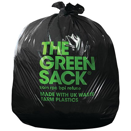 The Green Sack Heavy Duty Refuse Sacks, 80 Litre, Black, Pack of 200 The Green Sack Heavy Duty Refuse Sacks, 80 Litre, Black, Pack of 200