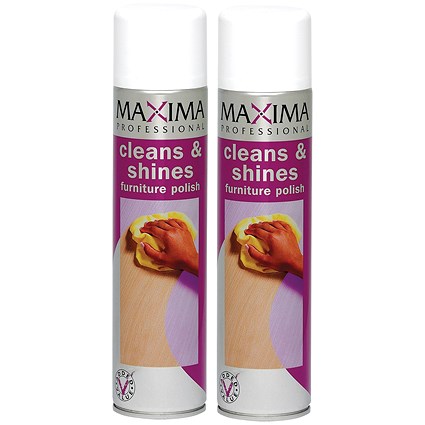 Maxima Clean and Shine Furniture Polish, 400ml, Pack of 2