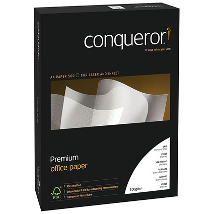 Conqueror A4 Smooth Finish Paper, Diamond White, 100gsm, Ream (500 Sheets) Conqueror A4 Smooth Finish Paper, Diamond White, 100gsm, Ream (500 Sheets)