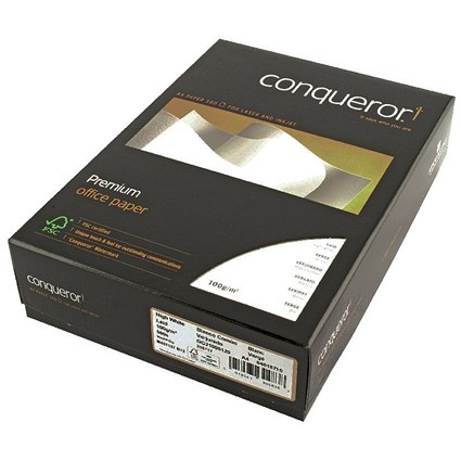 Conqueror A4 Laid Finish Paper, High White, 100gsm, Ream (500 Sheets)