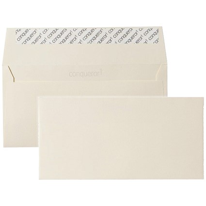 Conqueror DL Envelopes, Laid, Vellum, 120gsm, Pack of 500