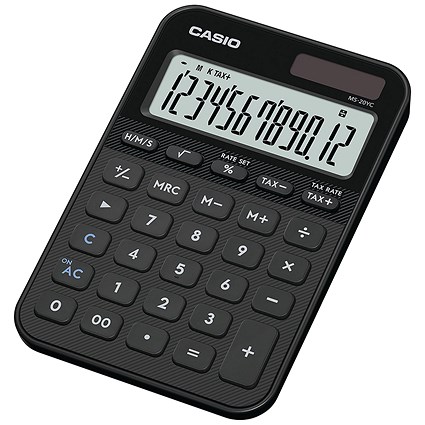 Casio MS-20YC Mini Desk Calculator Black MS-20YC-BK-W-EP