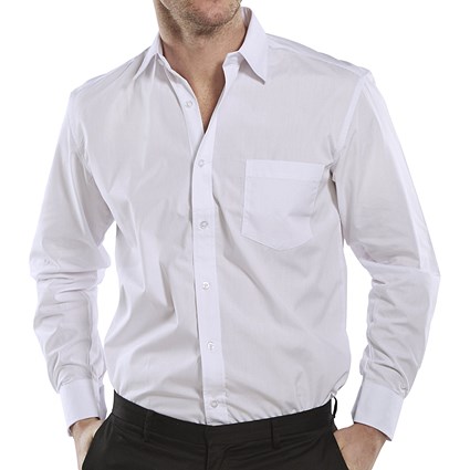 Beeswift Classic Shirt, Long Sleeve, White, 16