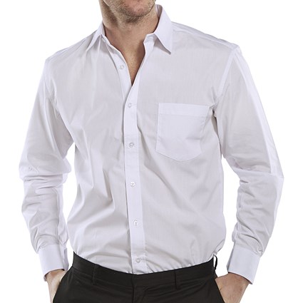 Beeswift Classic Shirt, Long Sleeve, White, 17.5