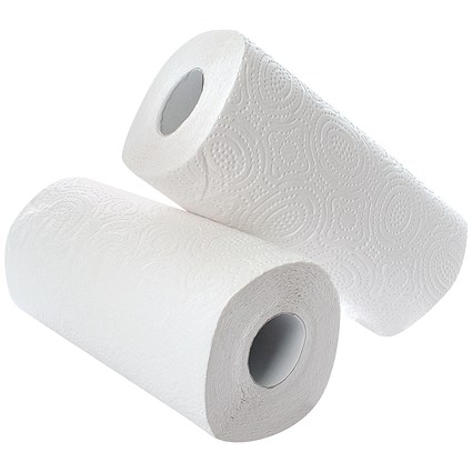 2Work Everyday Kitchen Roll, 2-Ply, 24 Rolls of 55 Sheets