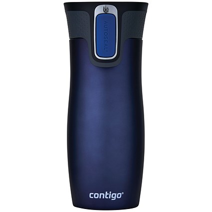 Conitgo West Loop Autoseal Travel Mug, 470ml, Blue Conitgo West Loop Autoseal Travel Mug, 470ml, Blue