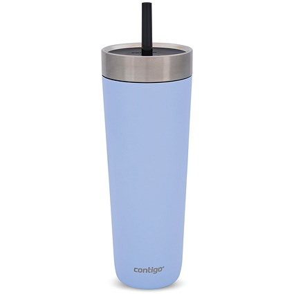 Contigo Luxe Stainless Steel Insulated Travel Tumbler with Straw, 720ml, Periwink