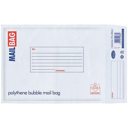 County Stationery Poly Bubble Envelopes, Small 170x260mm, Pack of 10