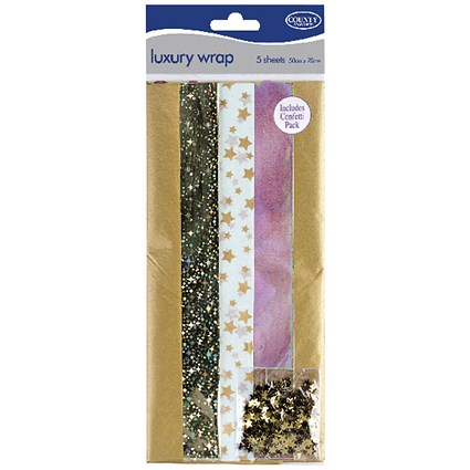 County Stationery Gold Luxury Wrap (Pack of 60)