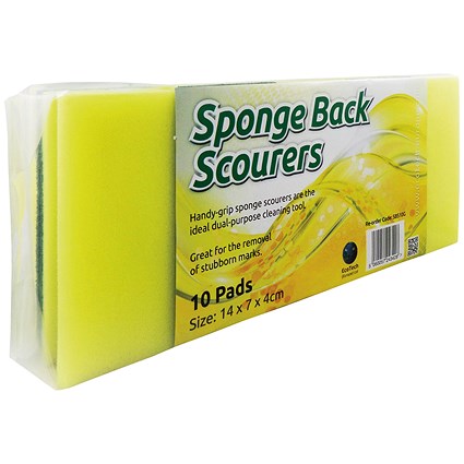 Sponge Scourer Recycled Non-Scratch Heavy Duty - Pack 10