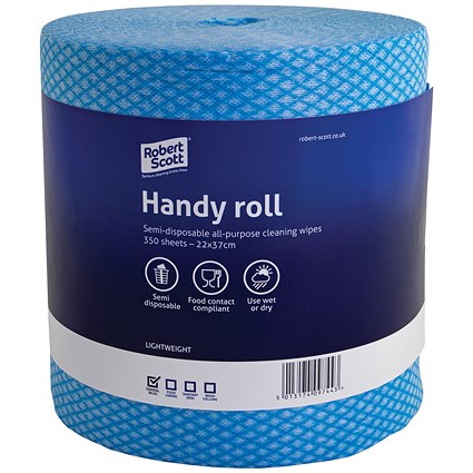 Robert Scott Handy Roll, 220x370mm, 350 Sheets, Blue, Pack of 2 Robert Scott Handy Roll, 220x370mm, 350 Sheets, Blue, Pack of 2