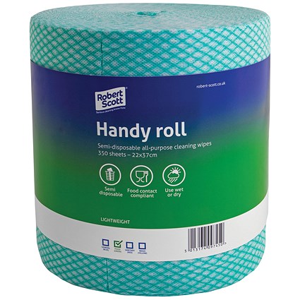 Robert Scott Handy Roll, 220x370mm, 350 Sheets, Green, Pack of 2