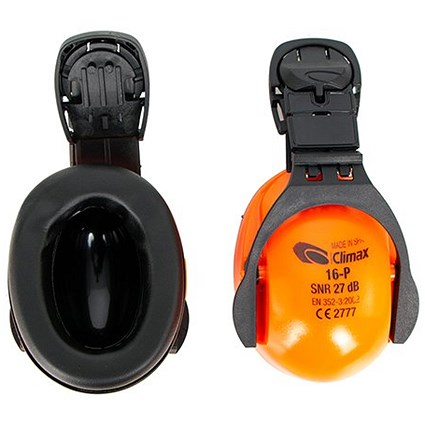 Climax 16P Helment Attachment Ear Defenders, Orange