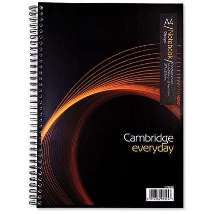 Cambridge Notebook Sidebound Wirebound Punched 4 Hole 70gsm Margin Ruled 100pp A4 [Pack 10]
