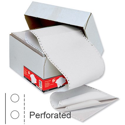 Computer Listing Paper / 3 Part / 11 inch x 241mm / Perforated / All Sheets are White / Box (700 Sheets)