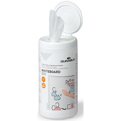Durable Whiteboard Box Cleaning Wipes, Alcohol Free, Bio-degradable, Pack of 100