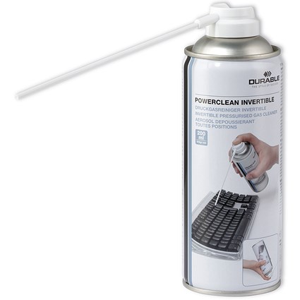 Durable Powerclean Invertible Compressed Air Cleaner, 200ml
