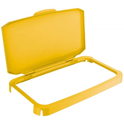 Durable 60L Hinged Bin Lid Yellow Recycling Bin Lid Food Safe Durabin