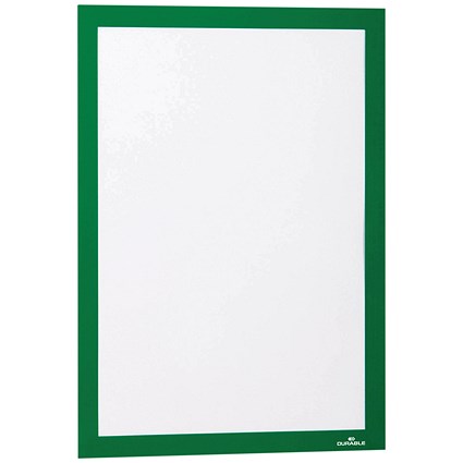 Durable Duraframe, Self Adhesive, A4, Green, Pack of 2