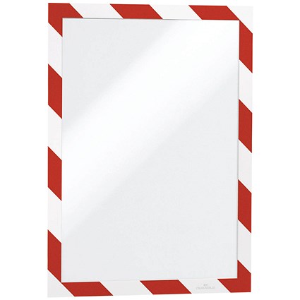 Durable Duraframe Security Self Adhesive A4 Red/White (Pack of 2) 4944-132