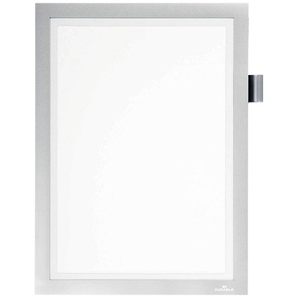 Durable Duraframe Note, Self Adhesive, A4, Silver