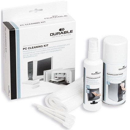 Durable PC Cleaning Kit, Contains Cleaning Foam/Fluid/Spray Wipes Keyboard Cleaner