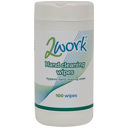 2Work Hand Cleaning Wipes, Pack of 100