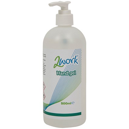 2Work Hand Cleaning Alcohol Gel 500ml (Pack of 6)