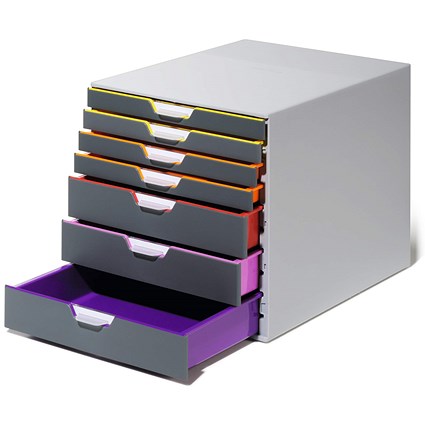 Durable Varicolor 7 Drawer Desktop Organiser Colour Coded A4+