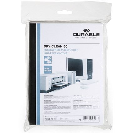 Durable Dry Clean Cloth Lint-Free (Pack of 50)