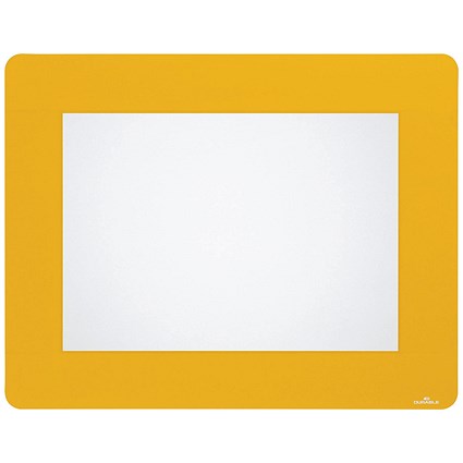 Durable Heavy Duty Adh Floor Frame Holder A4 Yellow Pack of 10 180804