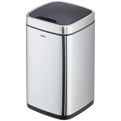 Durable Sensor No Touch Square Waste Bin, 12 Litre, Stainless Steel