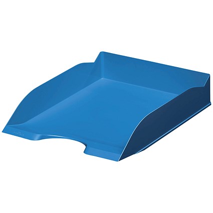 Durable Eco Self-stacking Recycled Letter Tray, Blue
