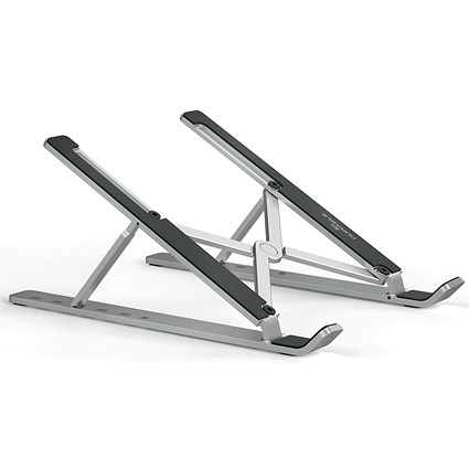 Durable Premium Aluminium Foldable Laptop Stand, Adjustable Tilt, Silver Durable Premium Aluminium Foldable Laptop Stand, Adjustable Tilt, Silver