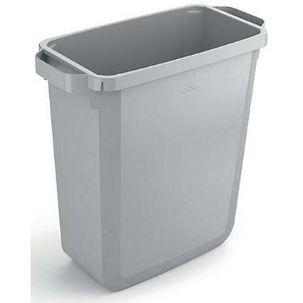 Durable Durabin Eco Rectangular Waste Bin, 60 Litre, Grey