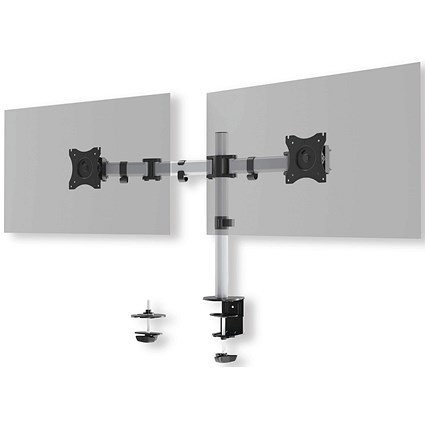 Durable Select Monitor Mount Arm for 2 Screens Up to 32 Inch with Desk Clamp Attachment