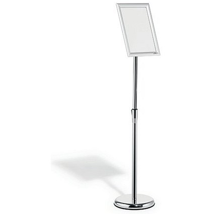 Durable Floor Stand with Aluminium Snap Frame, A4, Silver