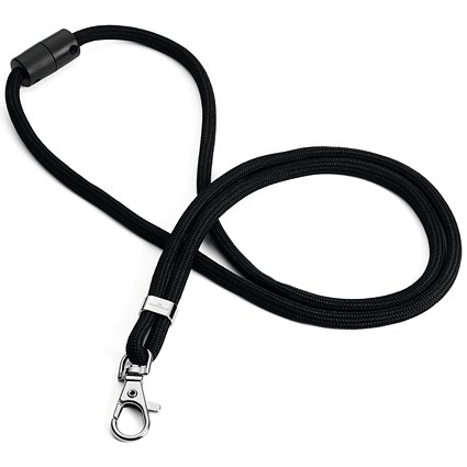 Durable Recycled Fabric Lanyard Black (Pack of 10) 824101