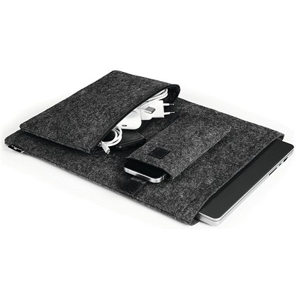Durable Recycled Felt Protective Laptop Sleeve 16.4 Inch with Accessory Bag + Mobile Sleeve