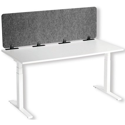 Durable Recycled Felt Desk Divider Panel 160cm Grey