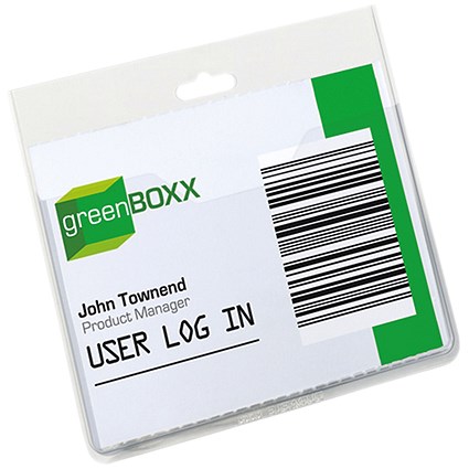 Durable Visitor Badge, 60x90mm, Clear, Pack of 20