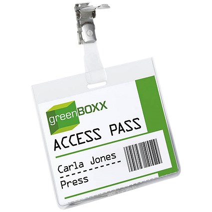 Durable Name Badges Security with Rotating Clip, 90x60mm, Pack of 25