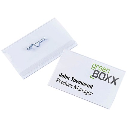 Durable Name Badges, Pin, 90x54mm, Pack of 50