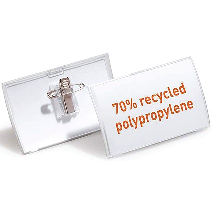 Durable Name Badge, Click Fold, Combi-Clip, 90x54mm, Pack of 25