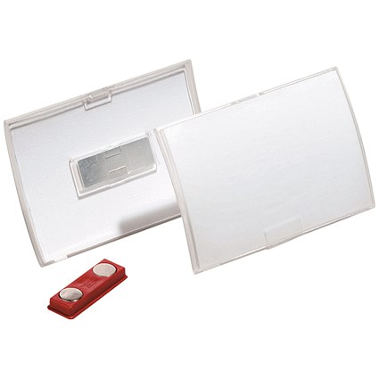Durable Click Fold Name Badge with Magnet 54x90mm (Pack of 10) 811719