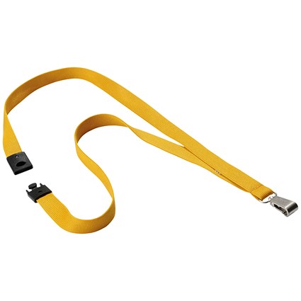 Durable Textile Lanyard with Snap Hook, 440mm, Ochre. Pack of 10
