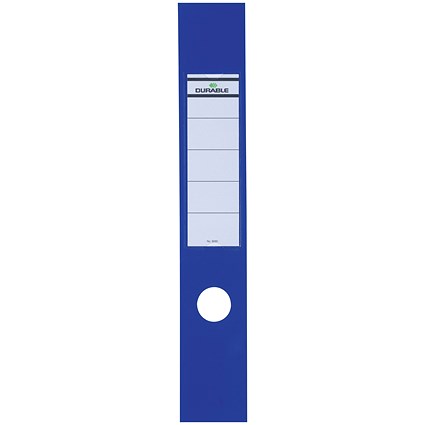 Durable Ordofix Self-adhesive PVC Spine Labels for Lever Arch File, Blue, Pack of 10